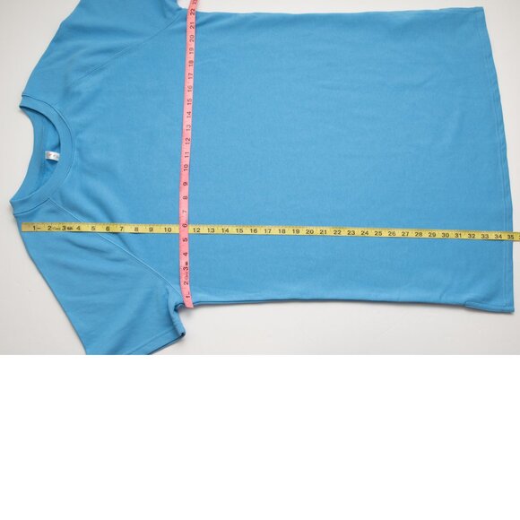 Fabletics Terry Mini Dress Short Sleeve Casual Athleisure Blue Size Large New - Picture 8 of 8